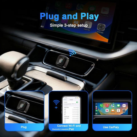 M62 Built-in CarPlay / Android Auto Wired to Wireless Converter 2 in 1 AI Box Wireless Car Adapter, M62