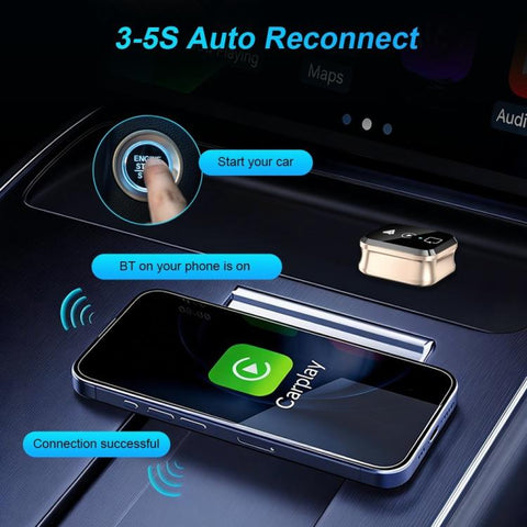 M70 For AirPlay / Miracast 4 in 1 Smart Screen Mirroring Adapter CarPlay / Android Auto Wired to Wireless, M70