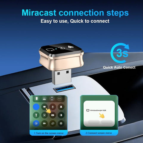 M70 For AirPlay / Miracast 4 in 1 Smart Screen Mirroring Adapter CarPlay / Android Auto Wired to Wireless, M70