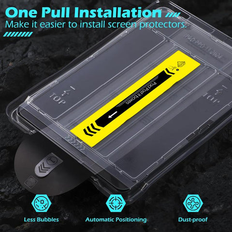 Easy Install Box Dust-Free HD Curved Edge Anti-Fingerprint Tempered Glass Tablet Film, For iPad Air 13 2026 / 2025 / 2024, For iPad Air 11 2026 / 2025 / 2024, For iPad Pro 13 2025 / 2024, For iPad Pro 11 2025 / 2024, For iPad 2025 / 2022               ...