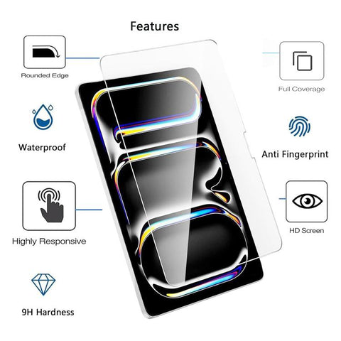 Easy Install Box Dust-Free HD Curved Edge Anti-Fingerprint Tempered Glass Tablet Film, For iPad Air 13 2026 / 2025 / 2024, For iPad Air 11 2026 / 2025 / 2024, For iPad Pro 13 2025 / 2024, For iPad Pro 11 2025 / 2024, For iPad 2025 / 2022               ...