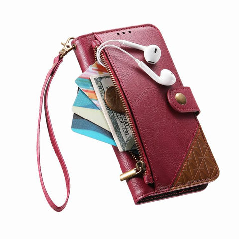 Splicing Zipper Wallet Vegan Leather Phone Case with Strap, For Samsung Galaxy A25 5G, For Samsung Galaxy S23 FE 5G, For Samsung Galaxy A14, For Samsung Galaxy S23 Ultra 5G, For Samsung Galaxy S23+ 5G, For Samsung Galaxy S23 5G, For Samsung Galaxy A13 ...