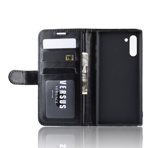 R64 Texture Single Fold Horizontal Flip Leather Case for Galaxy Note 10, with Holder & Card Slots & Wallet, For Galaxy Note 10