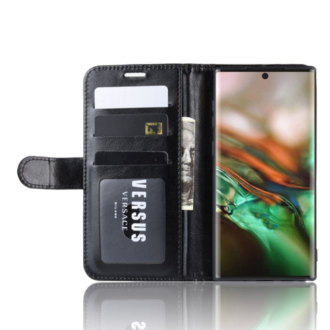 R64 Texture Single Fold Horizontal Flip Leather Case for Galaxy Note 10, with Holder & Card Slots & Wallet, For Galaxy Note 10