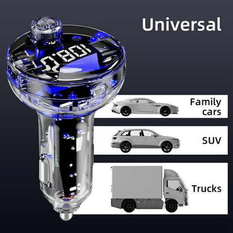 C10 USB / Type-C Multifunctional Car MP3 Player BT Hands-Free FM Transmitter Car Charger, C10