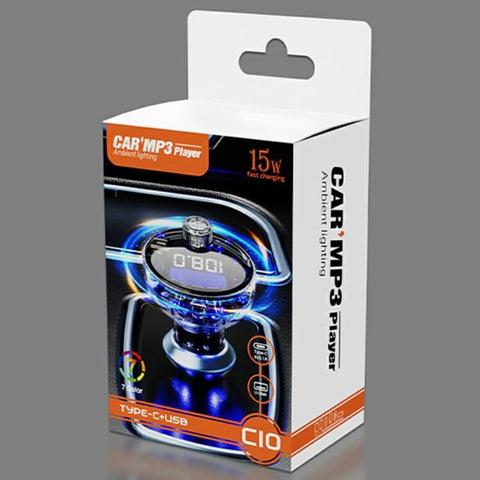 C10 USB / Type-C Multifunctional Car MP3 Player BT Hands-Free FM Transmitter Car Charger, C10