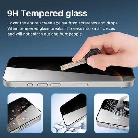 10 PCS/Pack 3D Large Arc Edge Electroplated Full-Screen 28-Degree Privacy Tempered Glass Film, For iPhone 18 Pro, For iPhone 18 Pro Max, For iPhone 17 Pro Max, For iPhone 17 Pro, For iPhone 17, For iPhone Air, For iPhone 16 Pro Max, For iPhone 16 Pro  ...