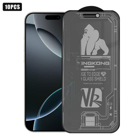 10pcs 3D Large Arc Edge Electroplated Explosion-Proof Scratch-Resistant Full-Screen Frosted Privacy Tempered Glass Film, For iPhone 17 Pro Max, For iPhone 17 Pro, For iPhone 17, For iPhone Air, For iPhone 16 Pro Max, For iPhone 16 Pro, For iPhone 16   ...