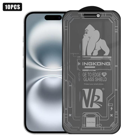 10pcs 3D Large Arc Edge Electroplated Explosion-Proof Scratch-Resistant Full-Screen Frosted Privacy Tempered Glass Film, For iPhone 17 Pro Max, For iPhone 17 Pro, For iPhone 17, For iPhone Air, For iPhone 16 Pro Max, For iPhone 16 Pro, For iPhone 16   ...
