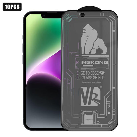 10pcs 3D Large Arc Edge Electroplated Explosion-Proof Scratch-Resistant Full-Screen Frosted Privacy Tempered Glass Film, For iPhone 17 Pro Max, For iPhone 17 Pro, For iPhone 17, For iPhone Air, For iPhone 16 Pro Max, For iPhone 16 Pro, For iPhone 16   ...