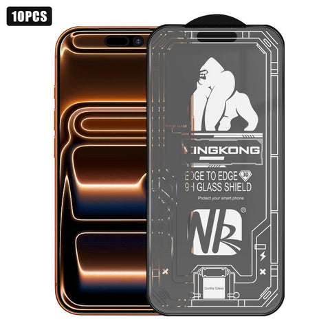 10pcs 3D Large Arc Edge Electroplated Explosion-Proof Scratch-Resistant Full-Screen Frosted HD Tempered Glass Film, For iPhone 17 Pro Max, For iPhone 17 Pro, For iPhone 17, For iPhone Air, For iPhone 16 Pro Max, For iPhone 16 Pro, For iPhone 16        ...