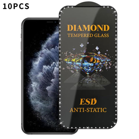 10pcs Full-Screen Diamond-Studded Silkscreen High-Definition Anti-Static Tempered Glass Film, For iPhone 18 Pro / 17 Pro, For iPhone 18 Pro Max / 17 Pro Max, For iPhone 17, For iPhone Air, For iPhone 16 Pro Max, For iPhone 16 Pro, For iPhone 16 Plus   ...