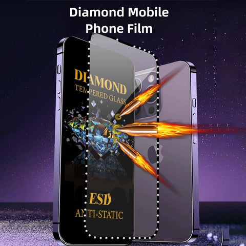 10pcs Full-Screen Diamond-Studded Silkscreen High-Definition Anti-Static Tempered Glass Film, For iPhone 18 Pro / 17 Pro, For iPhone 18 Pro Max / 17 Pro Max, For iPhone 17, For iPhone Air, For iPhone 16 Pro Max, For iPhone 16 Pro, For iPhone 16 Plus   ...