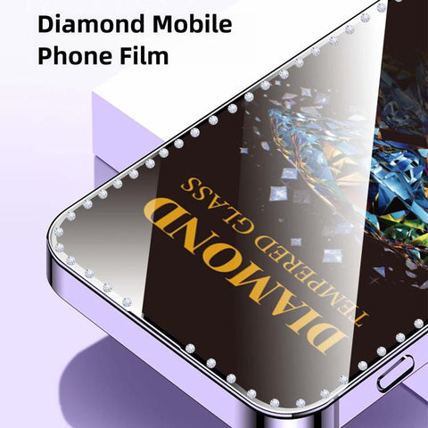 10pcs Full-Screen Diamond-Studded Silkscreen High-Definition Anti-Static Tempered Glass Film, For iPhone 18 Pro / 17 Pro, For iPhone 18 Pro Max / 17 Pro Max, For iPhone 17, For iPhone Air, For iPhone 16 Pro Max, For iPhone 16 Pro, For iPhone 16 Plus   ...
