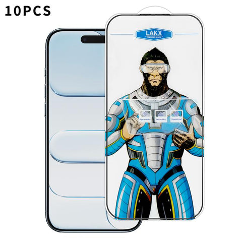 10pcs Blue Gorilla Anti-fingerprint Anti-static Silk Screen HD Electroplated Tempered Glass Film, For iPhone 18 Pro / 17 Pro, For iPhone 18 Pro Max / 17 Pro Max, For iPhone 17e, For iPhone 17, For iPhone Air, For iPhone 16e, For iPhone 16 Pro Max      ...