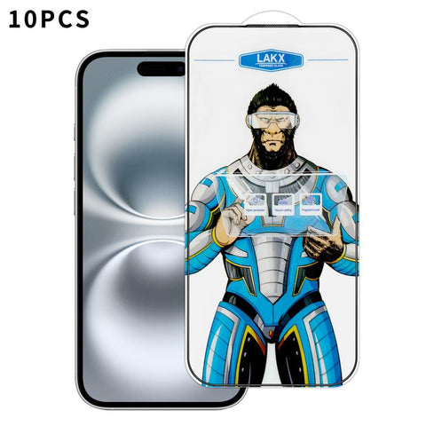 10pcs Blue Gorilla Anti-fingerprint Anti-static Silk Screen HD Electroplated Tempered Glass Film, For iPhone 18 Pro / 17 Pro, For iPhone 18 Pro Max / 17 Pro Max, For iPhone 17e, For iPhone 17, For iPhone Air, For iPhone 16e, For iPhone 16 Pro Max      ...