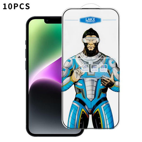 10pcs Blue Gorilla Anti-fingerprint Anti-static Silk Screen HD Electroplated Tempered Glass Film, For iPhone 18 Pro / 17 Pro, For iPhone 18 Pro Max / 17 Pro Max, For iPhone 17e, For iPhone 17, For iPhone Air, For iPhone 16e, For iPhone 16 Pro Max      ...