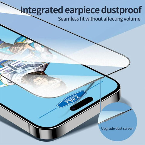 10pcs Blue Gorilla Anti-fingerprint Anti-static Silk Screen HD Electroplated Tempered Glass Film, For iPhone 18 Pro / 17 Pro, For iPhone 18 Pro Max / 17 Pro Max, For iPhone 17e, For iPhone 17, For iPhone Air, For iPhone 16e, For iPhone 16 Pro Max      ...