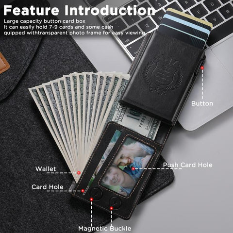 Suteni Oil Wax Pattern Multi-Card Slot Wallet Card Holder