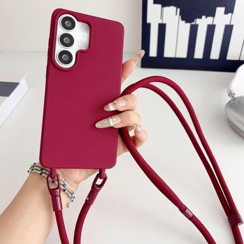 Candy Silicone Shockproof Phone Case with 7mm Crossbody Lanyard, For Samsung Galaxy S26+ 5G, For Samsung Galaxy S25 Edge  5G, For samsung Galaxy S26 Ultra 5G, For Samsung Galaxy S26 5G, For Samsung Galaxy S25 FE 5G, For Samsung Galaxy A17 5G