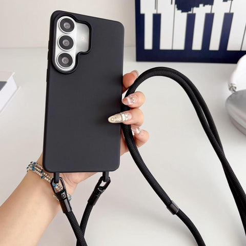 Candy Silicone Shockproof Phone Case with 7mm Crossbody Lanyard, For Samsung Galaxy S26+ 5G, For Samsung Galaxy S25 Edge  5G, For samsung Galaxy S26 Ultra 5G, For Samsung Galaxy S26 5G, For Samsung Galaxy S25 FE 5G, For Samsung Galaxy A17 5G