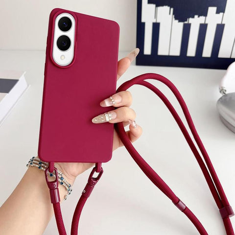 Candy Silicone Shockproof Phone Case with 7mm Crossbody Lanyard, For Samsung Galaxy S26+ 5G, For Samsung Galaxy S25 Edge  5G, For samsung Galaxy S26 Ultra 5G, For Samsung Galaxy S26 5G, For Samsung Galaxy S25 FE 5G, For Samsung Galaxy A17 5G