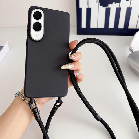 Candy Silicone Shockproof Phone Case with 7mm Crossbody Lanyard, For Samsung Galaxy S26+ 5G, For Samsung Galaxy S25 Edge  5G, For samsung Galaxy S26 Ultra 5G, For Samsung Galaxy S26 5G, For Samsung Galaxy S25 FE 5G, For Samsung Galaxy A17 5G