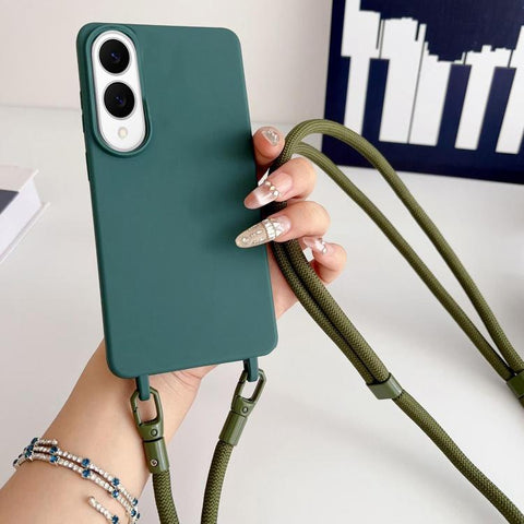 Candy Silicone Shockproof Phone Case with 7mm Crossbody Lanyard, For Samsung Galaxy S26+ 5G, For Samsung Galaxy S25 Edge  5G, For samsung Galaxy S26 Ultra 5G, For Samsung Galaxy S26 5G, For Samsung Galaxy S25 FE 5G, For Samsung Galaxy A17 5G