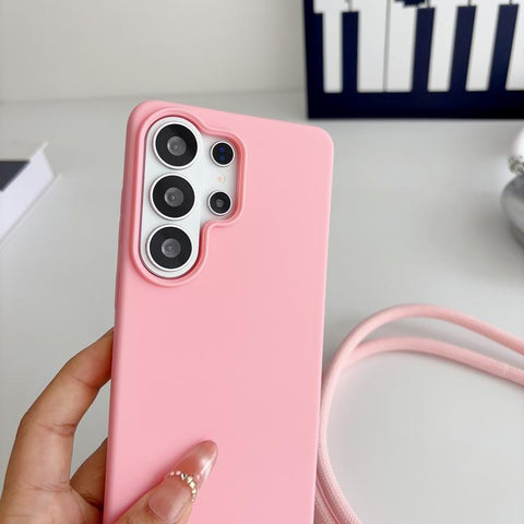 Candy Silicone Shockproof Phone Case with 7mm Crossbody Lanyard, For Samsung Galaxy S26+ 5G, For Samsung Galaxy S25 Edge  5G, For samsung Galaxy S26 Ultra 5G, For Samsung Galaxy S26 5G, For Samsung Galaxy S25 FE 5G, For Samsung Galaxy A17 5G