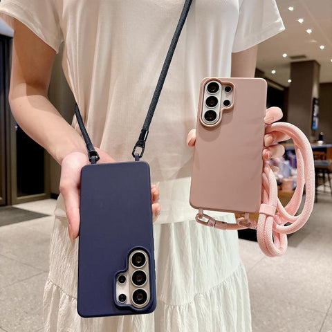 Candy Silicone Shockproof Phone Case with 7mm Crossbody Lanyard, For Samsung Galaxy S26+ 5G, For Samsung Galaxy S25 Edge  5G, For samsung Galaxy S26 Ultra 5G, For Samsung Galaxy S26 5G, For Samsung Galaxy S25 FE 5G, For Samsung Galaxy A17 5G