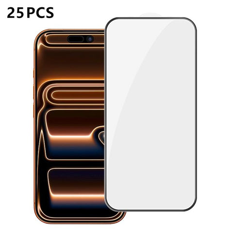 25pcs High-Aluminum Full-Coverage Anti-Fingerprint Screen-Printed HD Tempered Glass Film, For iPhone Duo Outer Screen, For iPhone 18, For iPhone 18 Pro, For iPhone 18 Pro Max, For iPhone 17 Pro Max, For iPhone 17 Pro, For iPhone 17, For iPhone Air     ...
