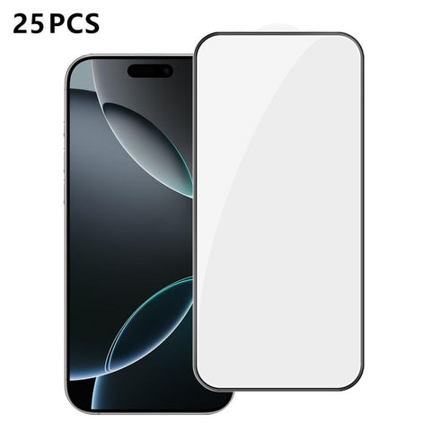 25pcs High-Aluminum Full-Coverage Anti-Fingerprint Screen-Printed HD Tempered Glass Film, For iPhone Duo Outer Screen, For iPhone 18, For iPhone 18 Pro, For iPhone 18 Pro Max, For iPhone 17 Pro Max, For iPhone 17 Pro, For iPhone 17, For iPhone Air     ...