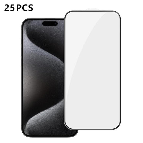 25pcs High-Aluminum Full-Coverage Anti-Fingerprint Screen-Printed HD Tempered Glass Film, For iPhone Duo Outer Screen, For iPhone 18, For iPhone 18 Pro, For iPhone 18 Pro Max, For iPhone 17 Pro Max, For iPhone 17 Pro, For iPhone 17, For iPhone Air     ...