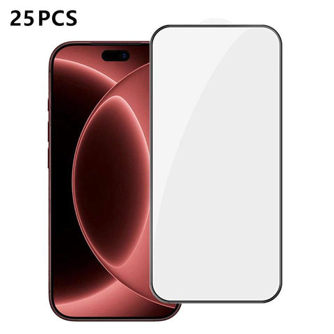 25pcs High-Aluminum Full-Coverage Anti-Fingerprint Screen-Printed HD Tempered Glass Film, For iPhone Duo Outer Screen, For iPhone 18, For iPhone 18 Pro, For iPhone 18 Pro Max, For iPhone 17 Pro Max, For iPhone 17 Pro, For iPhone 17, For iPhone Air     ...