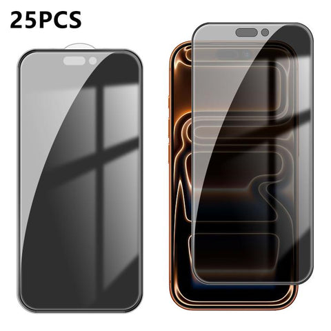25pcs High-Aluminum Full-Coverage Anti-Fingerprint Screen-Printed Privacy Tempered Glass Film, For iPhone Duo Outer Screen, For iPhone 18, For iPhone 18 Pro, For iPhone 18 Pro Max, For iPhone 17 Pro Max, For iPhone 17 Pro, For iPhone 17, For iPhone Air...