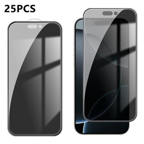 25pcs High-Aluminum Full-Coverage Anti-Fingerprint Screen-Printed Privacy Tempered Glass Film, For iPhone Duo Outer Screen, For iPhone 18, For iPhone 18 Pro, For iPhone 18 Pro Max, For iPhone 17 Pro Max, For iPhone 17 Pro, For iPhone 17, For iPhone Air...