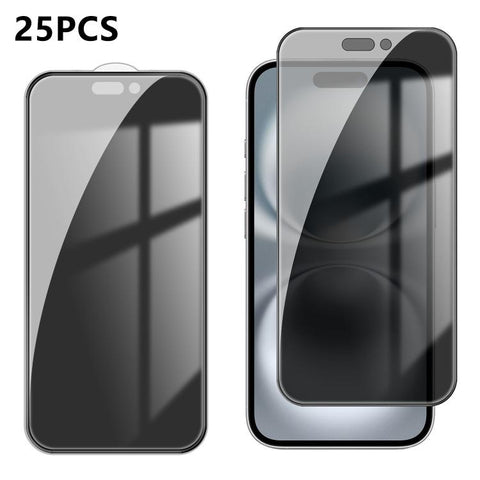 25pcs High-Aluminum Full-Coverage Anti-Fingerprint Screen-Printed Privacy Tempered Glass Film, For iPhone Duo Outer Screen, For iPhone 18, For iPhone 18 Pro, For iPhone 18 Pro Max, For iPhone 17 Pro Max, For iPhone 17 Pro, For iPhone 17, For iPhone Air...