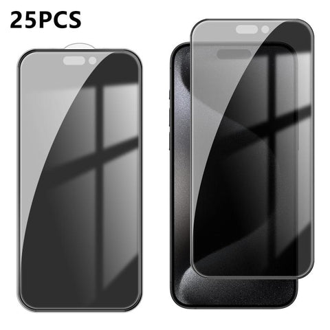 25pcs High-Aluminum Full-Coverage Anti-Fingerprint Screen-Printed Privacy Tempered Glass Film, For iPhone Duo Outer Screen, For iPhone 18, For iPhone 18 Pro, For iPhone 18 Pro Max, For iPhone 17 Pro Max, For iPhone 17 Pro, For iPhone 17, For iPhone Air...