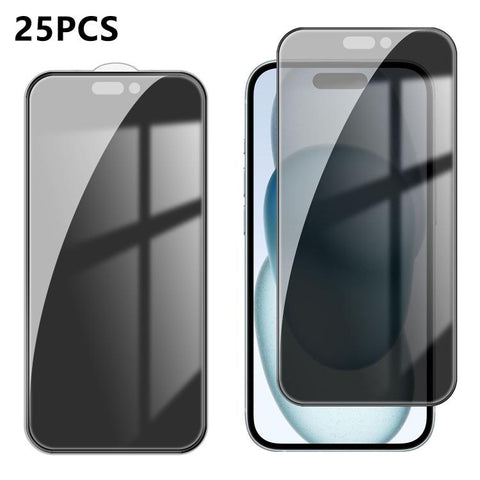 25pcs High-Aluminum Full-Coverage Anti-Fingerprint Screen-Printed Privacy Tempered Glass Film, For iPhone Duo Outer Screen, For iPhone 18, For iPhone 18 Pro, For iPhone 18 Pro Max, For iPhone 17 Pro Max, For iPhone 17 Pro, For iPhone 17, For iPhone Air...