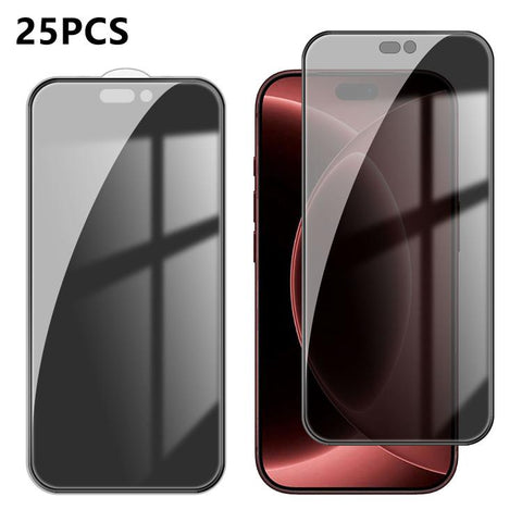 25pcs High-Aluminum Full-Coverage Anti-Fingerprint Screen-Printed Privacy Tempered Glass Film, For iPhone Duo Outer Screen, For iPhone 18, For iPhone 18 Pro, For iPhone 18 Pro Max, For iPhone 17 Pro Max, For iPhone 17 Pro, For iPhone 17, For iPhone Air...