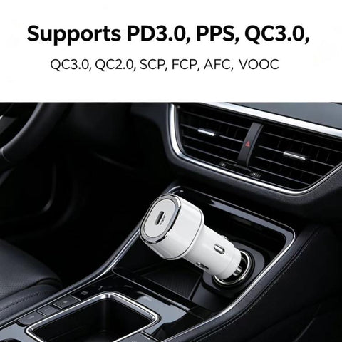P01 PD45W Type-C / USB-C Buck Boost Car Charger, without Cable