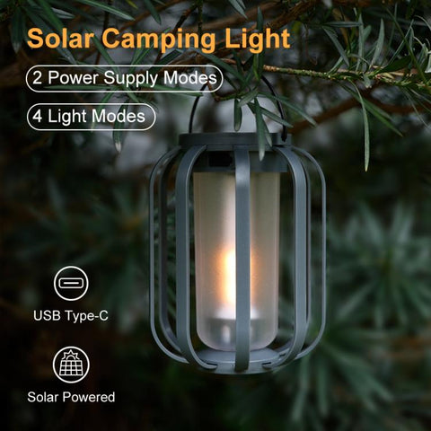 Solar Flame Camping Outdoor Decorative Pendant Light Tripod Ambient Light, WG339