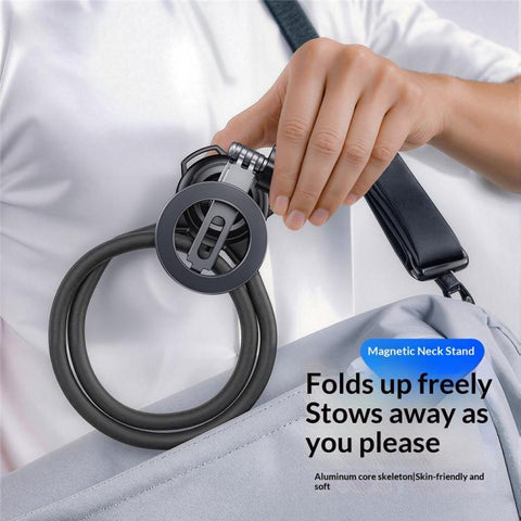G03 360 Degree Rotation Magnetic Neck Phone Holder, Wearable POV Video Recording Bracket