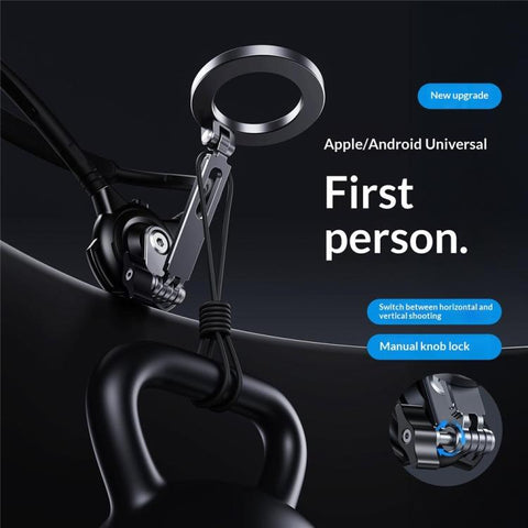 G03 360 Degree Rotation Magnetic Neck Phone Holder, Wearable POV Video Recording Bracket