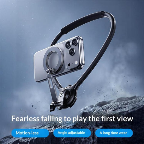 G03 360 Degree Rotation Magnetic Neck Phone Holder, Wearable POV Video Recording Bracket