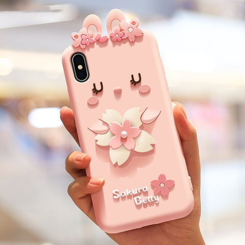 Cherry Blossoms Style Full Package Anti Falling Silicone Sleeve for iPhone X / XS, For iPhone X / XS