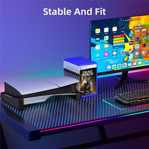 For PS5 Pro / PS5 Slim Digital Disc Edition 12 Game Discs Storage Cooling Base Holder