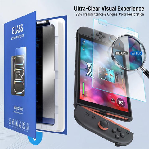 Book Box Dust-Free Chamber Purple Light Dust-Free Instant Game Console Tempered Glass Film, For Nintendo Switch 2