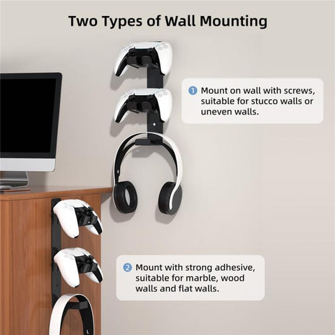 For PS4 / PS5 / XBOX Game Controller Headphone Wall Mount Stand