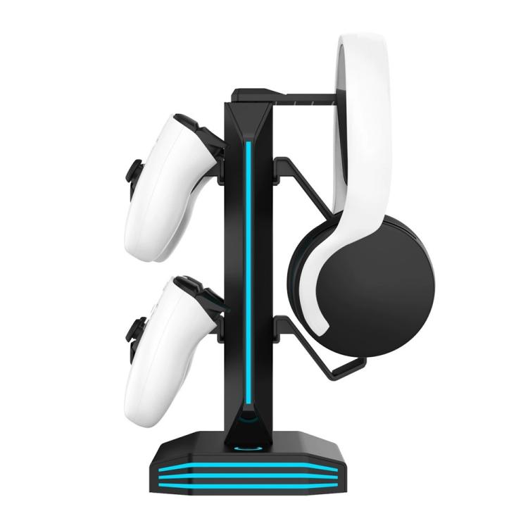 8006 USB Charging Ports 360 Degree Rotatable RGB Gaming Controller Holder Headphone Stand